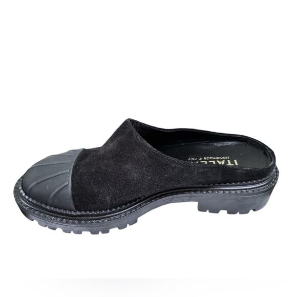 ITALEAU Janet Mules Suede Black Shoes - Picture 1 of 5